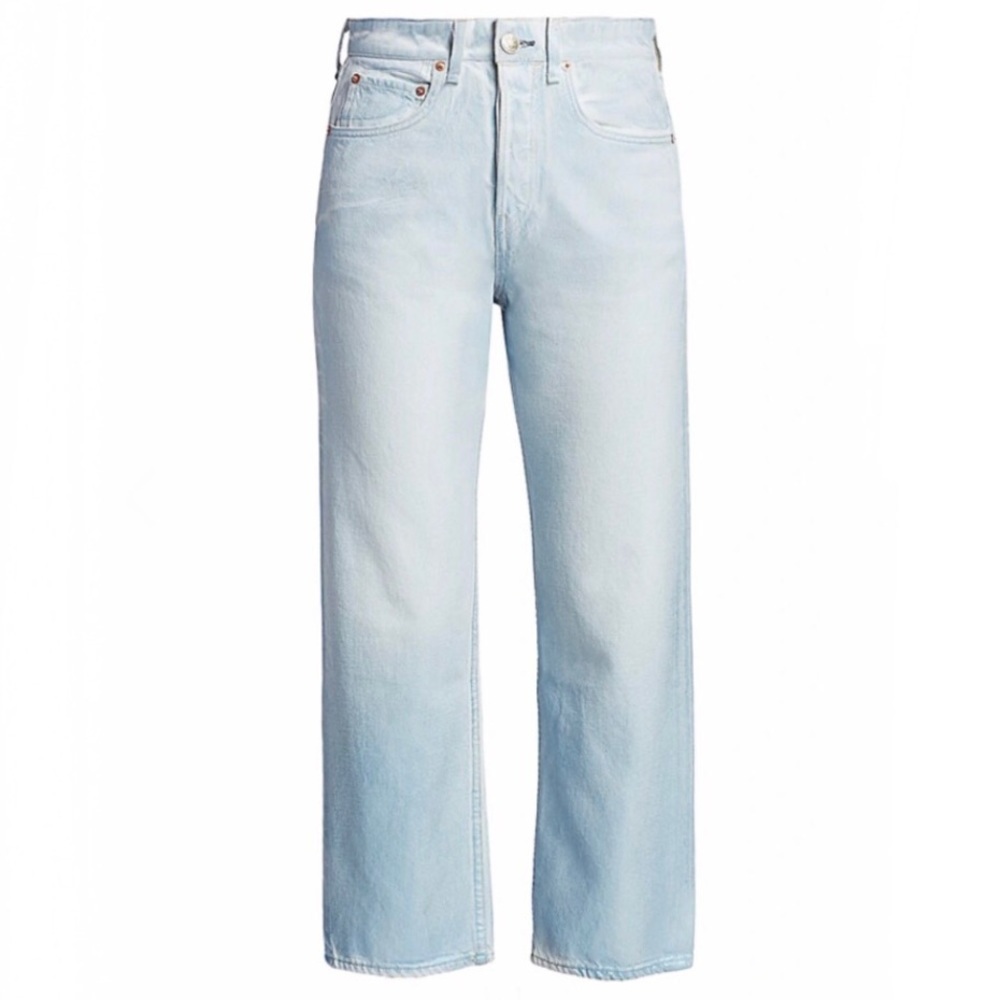 RAG & BONE Maya High-Rise Ankle Straight Jeans In Raven Foil - Picture 2 of 10